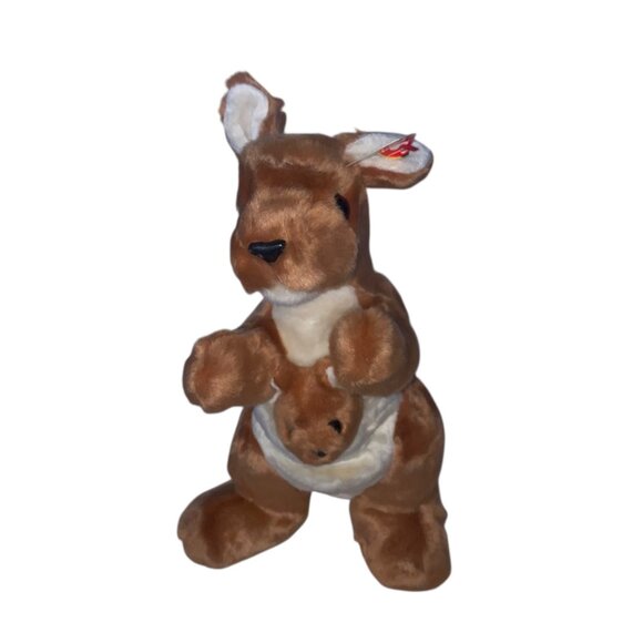 Ty Beanie Buddy 2000 Pouch The Kangaroo Plush Toy w/Baby Joey - Picture 7 of 15